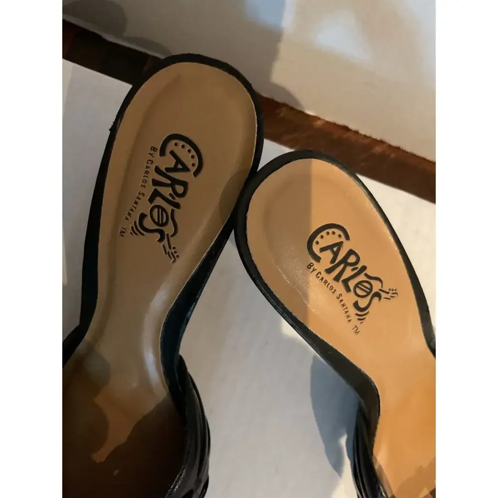 Carlos-Carlos Santana -“Vicious “ - Slim Low Heeled Leather Mules - Brazil - 7M